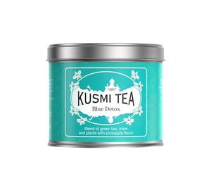 Kusmi Tea - Blue Detox - Miscela di Tè Verde, Mate e Ananas - Da Gustare Caldo o Freddo - Foglie Sfuse - Scatola da 100g per 50 Tazze