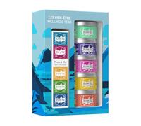 Kusmi Tea - Confezione Regalo di Tè e Infusi Biologici + Infusore Tè - Cofanetto Regalo per Uomini e Donne - Tè verde, Tè Detox, Tisane - Tè in Foglie Sfuse - 5 Scatole in Metallo da 25 g