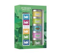 Kusmi Tea - Confezione Regalo di Tè Verdi Biologici + Infusore Tè - Cofanetto Regalo per Uomini e Donne - Tè Verde alla Menta,Tè al Gelsomino - Tè in Foglie Sfuse - 5 Scatole in Metallo da 25 g