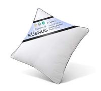 KUSNUG Cuscino in Piumino e Piume d'Oca Ergonomico a 3 Camere-80x80m 1pz | 100% Cotone Biologico | Cuscino per Hotel | per letto Singolo | Alta Qualità