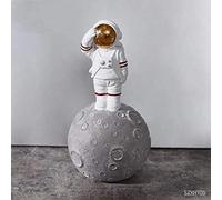 KUSO Astronauta sulla Luna, statuetta spaziale astronauta dal design creativo - Soggiorno TV Cabinet Shop Finestra Modello Decorazioni per la stanza (oro, Salute)