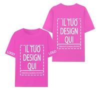 Kustima Maglietta Personalizzata per Uomo/Donna t Shirt Progettare la Propria Magliette Personalizzate, Aggiungi Testo/Foto/Logo, Maglia Stampata Fronte, Retro e Maniche