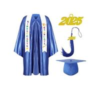 Kustimantu Asilo - Cappuccio di laurea e abito, abito di laurea per bambini | 2025 Little Kids Cap di laurea e abito | Cerimonia numero di visitatori Abiti di laurea per abiti da performance, Blu, 24