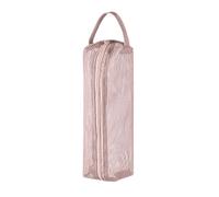 Kustimantu Borsa cosmetica da viaggio compatta, adatta per il viaggio e il campeggio, in viaggio, traspirante, in rete, per le vacanze, viaggi, palestra, aeroporto, bagno, Colore: rosa., vedi