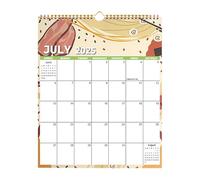 Kustimantu Calendario 2025 - 2026, calendario mensile, grande formato lineatura 29,7 x 42 cm, luglio 2025 - dicembre 2026, rilegatura a spirale per palestra, casa, allenamento, scuola, parete di