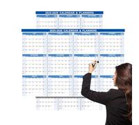 Kustimantu Calendario cancellabile a secco da parete, calendario cancellabile a secco - Scheda calendario cancellabile per parete, agenda annuale annuale, layout orizzontale/verticale per la camera da