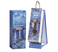 Kustimantu Calendario da scrivania 2026 - Calendario da 365 giorni con dipinti a olio vintage per decorazione - Calendario retrò - per uso domestico, ingresso, scrivania, soggiorno, ufficio,