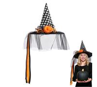 Kustimantu Cappello da per Halloween - Cappello da per adulti con bordo largo appuntito, per travestimenti per feste, acconciature e costumi per adulti e uso esterno e