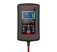 Kustimantu Caricabatteria a batteria ad alte prestazioni, caricabatteria per auto, 12 V, 6 V, caricatore automatico con display LCD, accessori per il ciclo, desulfatore per auto, camion, camper