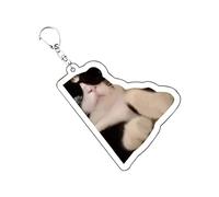 Kustimantu Ciondolo a forma di gatto per borsa, portachiavi in acrilico, design a forma di gatto, alla moda, piatto, per borsa, zaino, adolescenti, adulti, coppie, amici, Gatto da tastiera, Siehe