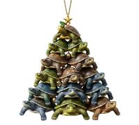 Kustimantu Decorazione natalizia tartaruga per albero | Decorazioni sospese per albero di Natale,Decorazione da parete 2D in acrilico per finestra Corona Cappotto Decoratori d'interni