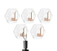 Kustimantu Ganci da bagno per asciugamani, ganci per abiti | 5 ganci adesivi da doccia - No-Drill Robe Rack per camper, appartamenti, dormitorio, cucina, piscina in piscina.