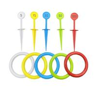 Kustimantu Gioco di lancio ad anelli per bambini, colorato interattivo, giocattolo da giardino, per famiglie, bambini, ragazze, per interni, esterni, giardino, casa sulla spiaggia