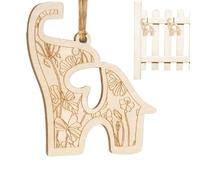 Kustimantu Gioiello a forma di elefante per sorellanza, amicizia, elefante in legno, con carta di storia - distorsione delle vacanze, speciale bond - per i migliori amici