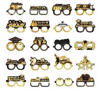 Kustimantu Occhiali di laurea 2025, 20 pezzi, occhiali per foto e booth, accessori di scena | divertenti decorazioni per feste di carta per le vacanze per la casa e le ragazze