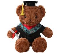 Kustimantu Peluche da laurea, orso finito - Bambola da collezione Soft Throw Pillow, Laurea Orso di peluche con e vestiti per amici parenti college High School Party