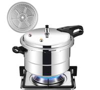 Kustimantu Pentola a pressione per cuocere il riso, 5 litri, con cestino a vapore rimovibile | Utensile da cucina in alluminio per cucina familiare per cucinare carne pollame verdure e frutti di mare
