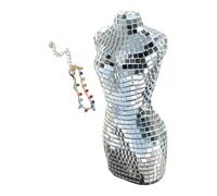 Kustimantu Scultura da discoteca, scultura del corpo femminile da discoteca - Statuetta da discoteca a specchio del modello femminile,Decorazione riflettente, ornamento da scrivania per scaffale da
