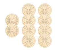 Kustimantu Sottobicchieri per tazze, 10 pezzi in legno per protezione del tavolo come decorazione, motivo geometrico, resistente al calore, riutilizzabili, per tè, caffè, casa, soggiorno, bar
