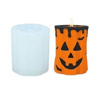 Kustimantu Stampo in silicone per candele di zucca a forma di candela per Halloween, facile sformatura strumento di decorazione artigianale per la produzione di sapone cioccolato fondente torta