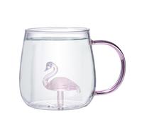 Kustimantu Tazza da caffè con animali 3D,Bicchieri per bere in vetro borosilicato animale trasparente 3D da 380 ml | Tazza da caffè a forma di cartone animato per casa, posto di lavoro, tazze da caffè