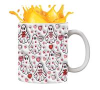 Kustimantu Tazza di Halloween - motivo fantasma autunno - Tazza da caffè - Inquietante carino 350 ml tazza con manico per bere tè di uomini e donne nelle vacanze in autunno e per compleanno