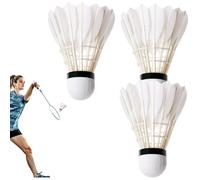 Kustimantu Volani per badminton, set da 3 pezzi, in piume d'anatra, leggeri navette in piuma d'anatra, per attività sportive all'aperto, giardino e giochi all'aperto
