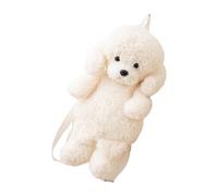 Kustimantu Zaino di peluche | Zaino animale,Borsa a tracolla a forma di cane realistico carino per studentesse bambini donne viaggi all'aperto, bianco, vedi descrizione