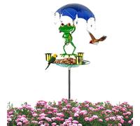 Kustimantu Zona d'acqua per uccelli, in metallo, con design retrò, accessorio per ciotola per animali, per giardino, prato ed esterni, con elegante look vintage