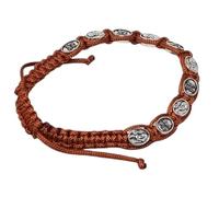 KUSTOM ART Braccialetto Religioso San Padre Pio Colore Marrone Elegante e Resistente BI5I MARR