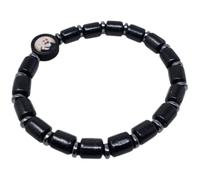 KUSTOM ART Braccialetto Religioso San Padre Pio in Legno Colore Nero Elegante e Resistente 800/TM 1011