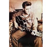 KUSTOM ART Calamita (magnete) Serie Attori Celebri Elvis Presely Vintage Stampa su Legno 10x6 cm