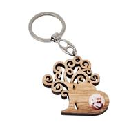 KUSTOM ART Portachiavi San Padre Pio e Albero della Vita in Metallo e Legno Elegante e Resistente 100/475