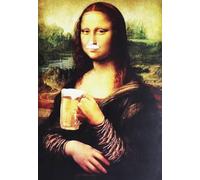 KUSTOM ART Poster da Parete La Gioconda Monna Lisa con Birra. Stampa Artistica su Carta Patinata 40x30 cm Senza Cornice