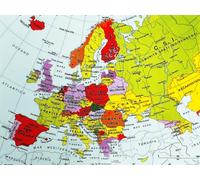 KUSTOM ART Poster Decorativo da Parete Cartina Europa con Stati e Città Europee su Carta Patinata 40x30 cm Senza Cornice