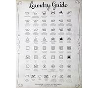KUSTOM ART Poster Decorativo da Parete Laundry Guide Guida ai Simboli Lavaggio Lavatrice Stampa su Cartoncino 40x30cm Senza Cornice