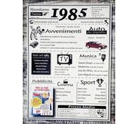 KUSTOM ART Poster Decorativo da Parete Serie Citazioni e Aforismi Avvenimenti Importanti e Informazioni Anno 1985 Stampa su Carta Patinata 40x30 cm Senza Cornice Idea Regalo Compleanno Anniversario