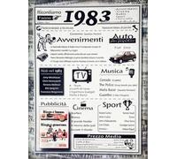 KUSTOM ART Poster Decorativo da Parete Serie Citazioni e Aforismi Avvenimenti Importanti e Informazioni Anno 1983 Stampa su Carta Patinata 40x30 cm Senza Cornice Idea Regalo Compleanno Anniversario