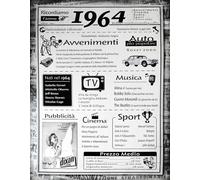 KUSTOM ART Poster Decorativo da Parete Serie Citazioni e Aforismi Avvenimenti Importanti e Informazioni Anno 1964 Stampa su Carta Patinata 40x30 cm Senza Cornice Idea Regalo Compleanno Anniversario