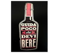 KUSTOM ART Poster Decorativo da Parete Serie Citazioni e Aforismi Divertenti Guida poco che devi bere Stampa Artistica su Carta Patinata 40x30 cm Senza Cornice