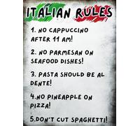 KUSTOM ART Poster Decorativo da Parete Serie Citazioni e Aforismi Regole Italiane Italian Rules Stampa Artistica su Carta Patinata 40x30 cm Senza Cornice