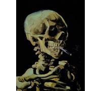 KUSTOM ART Poster Decorativo da Parete Serie Dipinti Celebri Teschio con Sigaretta Accesa Vincent Van Gogh Stampa Artistica su Carta Patinata 40x30cm Senza Cornice