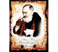 KUSTOM ART Poster Decorativo da Parete Serie Immagini Sacre Padre Pio Benedici QuestaCasa Stampa Artistica su Carta Patinata 40x30 cm Senza Cornice