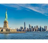 KUSTOM ART Poster Decorativo da Parete Serie Paesaggi e Città New York Skyline con Statua della Libertà Stampa Artistica su Carta Patinata 40x30cm Senza Cornice