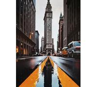 KUSTOM ART Poster Decorativo da Parete Serie Paesaggi e Città New York Strada Centro Metropolitan Life Insurance Company Tower Stampa su Carta Patinata 40x30cm Senza Cornice