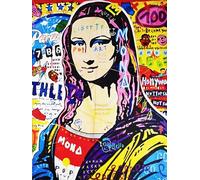 KUSTOM ART Poster Decorativo da Parete Serie Pop Art Gioconda Monna Lisa Versione Street Art Stampa Artistica su Cartoncino 40x30cm Senza Cornice