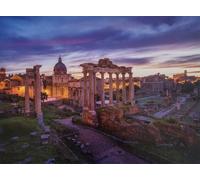 KUSTOM ART Poster Decorativo da Parete Serie Serie Paesaggi e Città Roma Foro Romano Tramonto Stampa Artistica su Cartoncino 40x30cm Senza Cornice