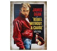 KUSTOM ART Poster Serie Locandine Film Celebri Gioventù Bruciata Rebel Without a Cause con James Dean Stampa su Carta Patinata Stile Vintage 40x30 cm.