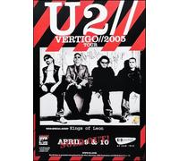 KUSTOM ART Quadro da Parete o da Tavolo Serie Gruppi Musicali Celebri U2 Manifesto Tour Vertigo 2005 Stampa Artistica su Legno 30x21