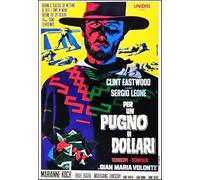 KUSTOM ART Quadro da Parete o da Tavolo Serie Locandine Film Celebri Per un Pugno di Dollari Clint Eastwood Stampa Artistica su Legno 30x21